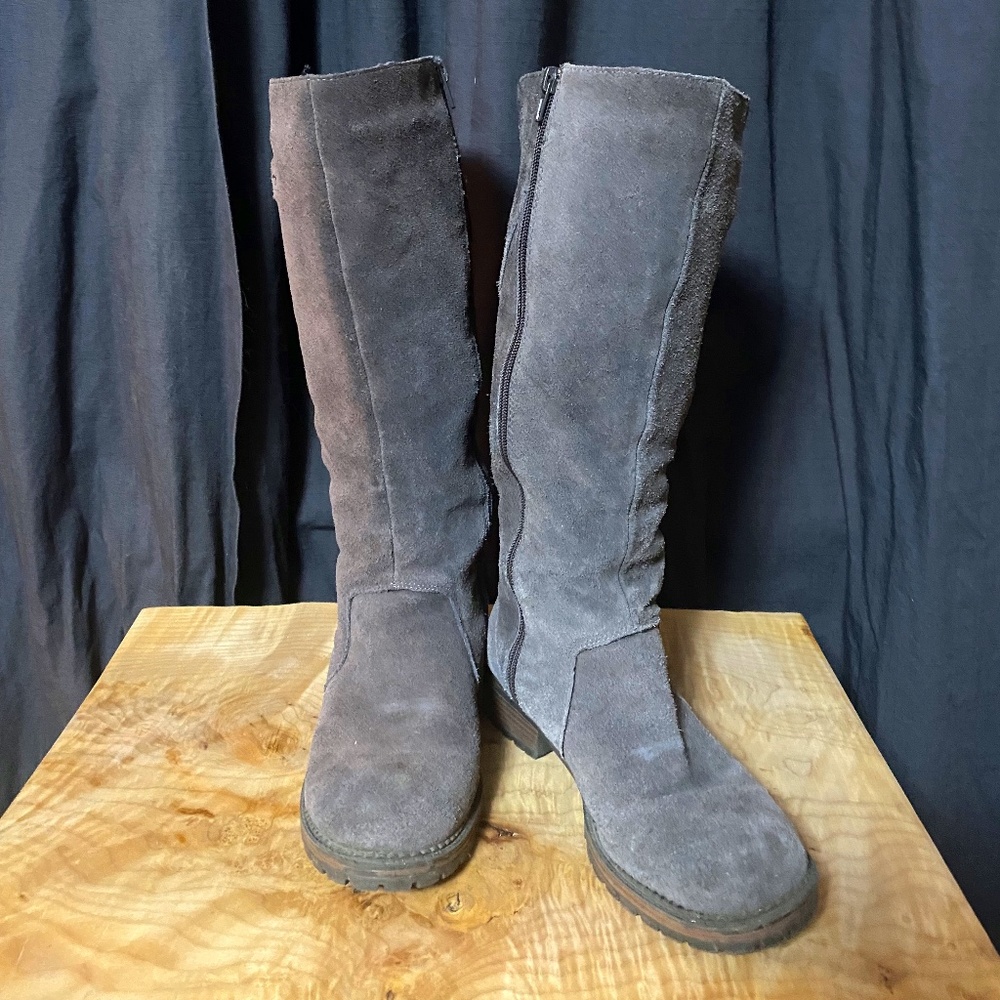Grey Suede  Leather